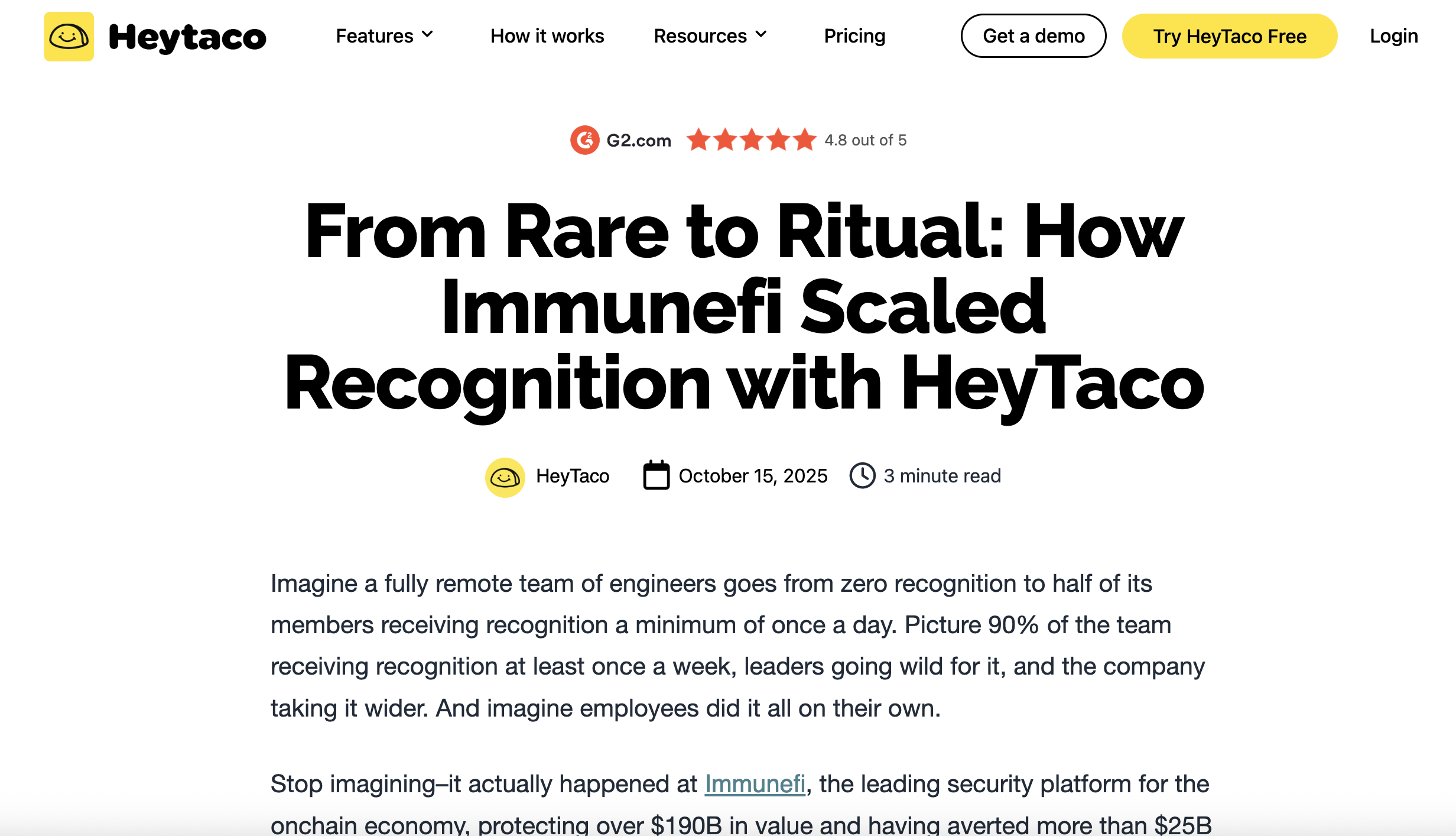 HeyTaco / Immunefi interview header